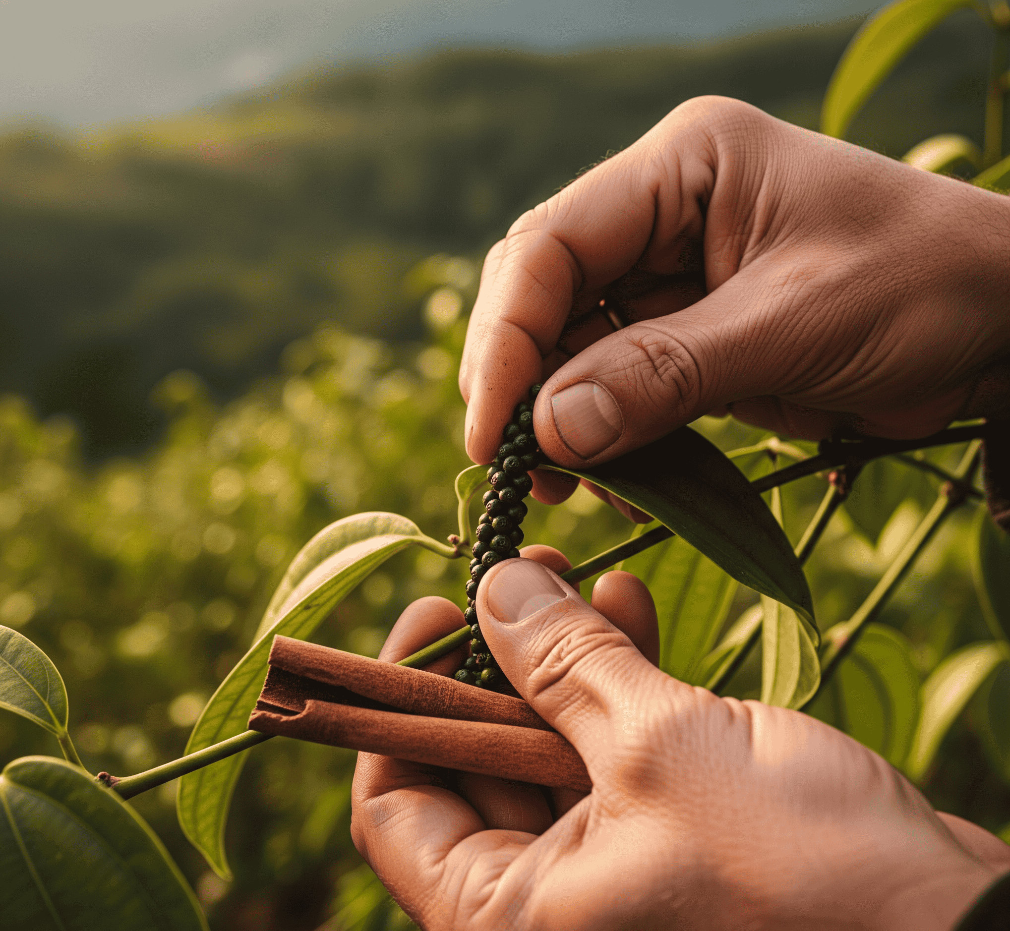 Farmers harvesting spices in Sri Lanka